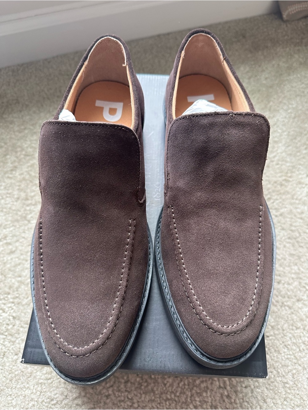 Hush Puppies Men’s Dark Brown Suede Slip-On Loafers